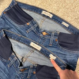 3 Pairs! MADEWELL SKINNY MATERNITY JEANS SIZE 31 2 blue 1 black